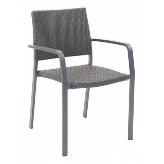 AL-5725A Modern Outdoor Woven Commercial Restaurant Resort Stacking Arm Chair 